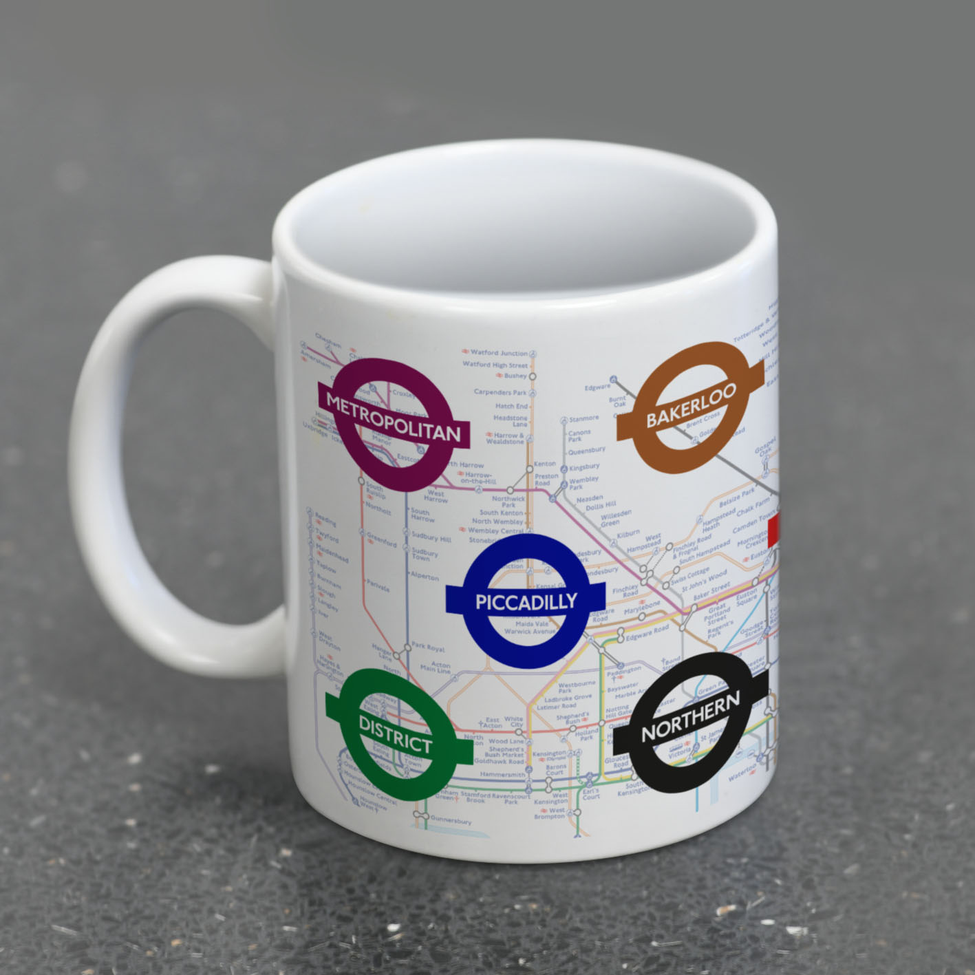 Transport for London (Line Icons Map) Ceramic Mug