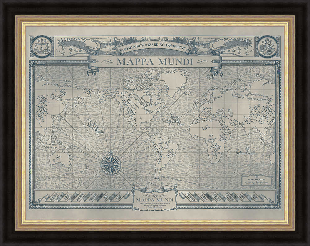 Fantastic Beasts (Mappa Mundi) Pre-Framed Art Print