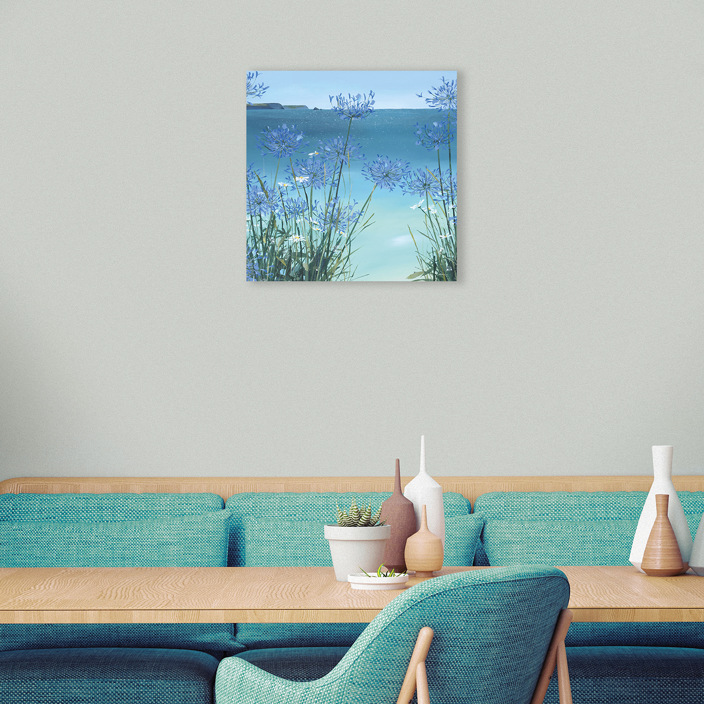 Claire Henley (Summer View Of Gull Rock) Canvas Print